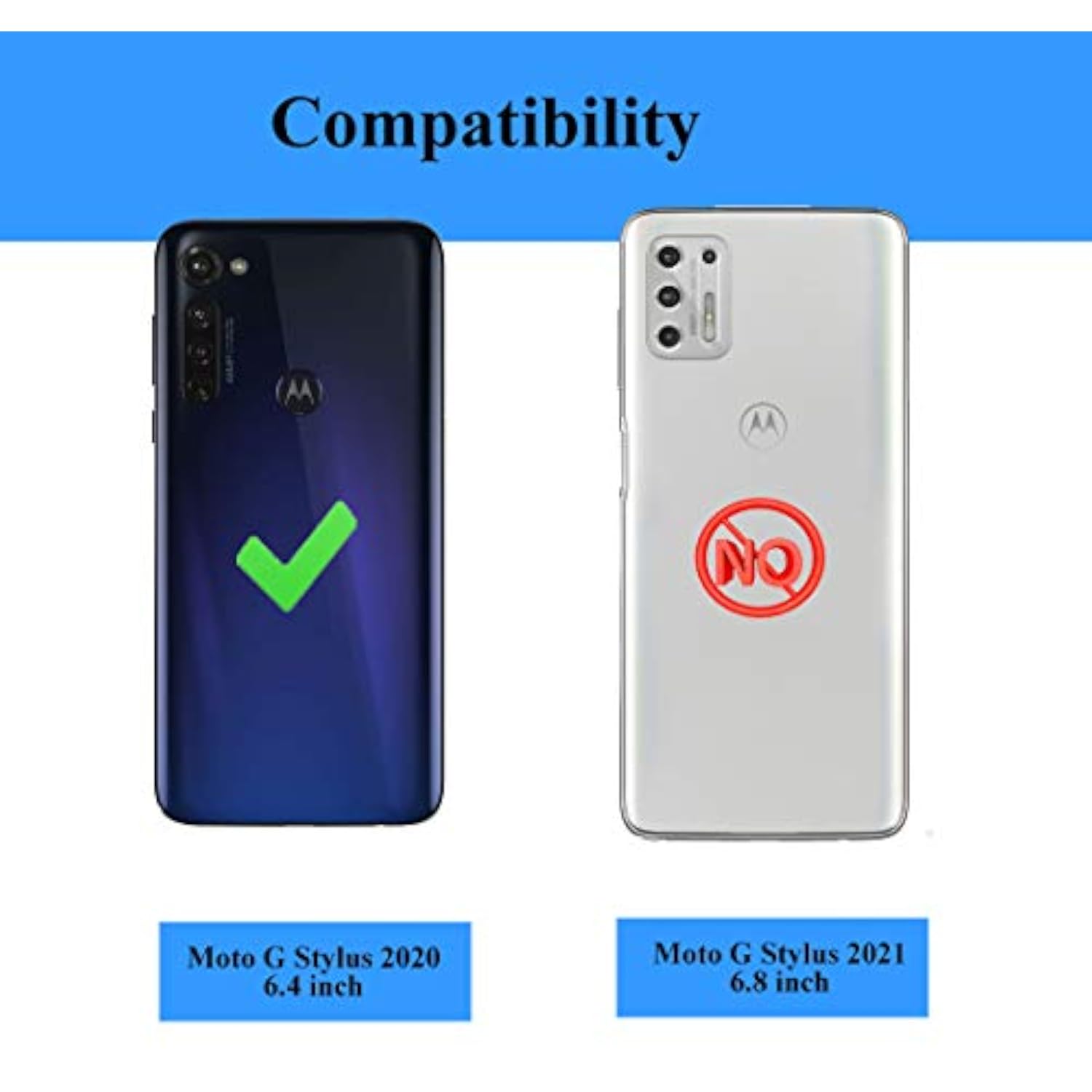 Motorola Moto G Stylus/Pro 2020 Edition Phone Case with Tempered Glass Screen Protectors and Ring Kickstand Car Mount Shockproof Cover, Blue