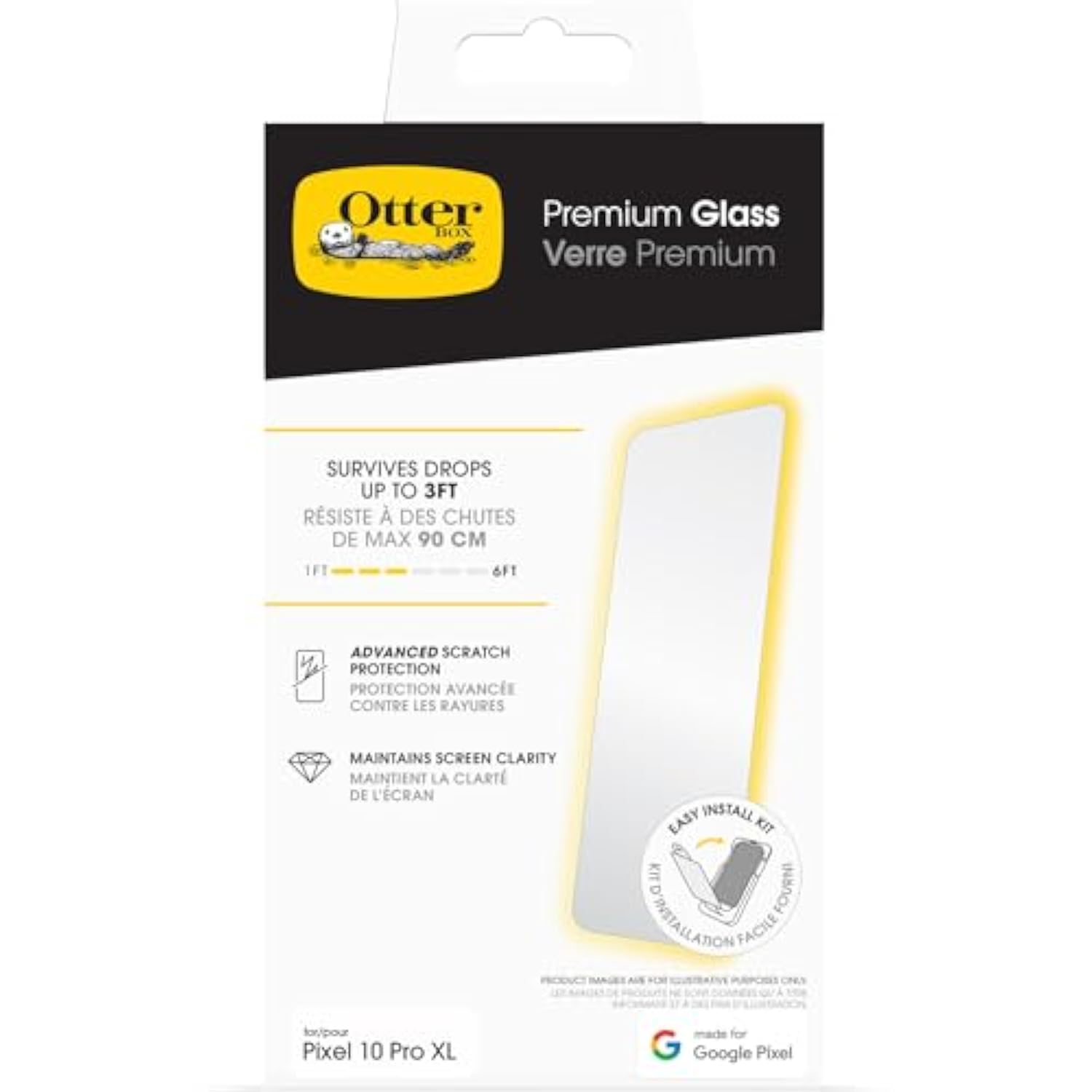 OtterBox Google Pixel 10 Pro XL Premium Glass, Scratch Protection, Flawless Touch Response, Easy Installation