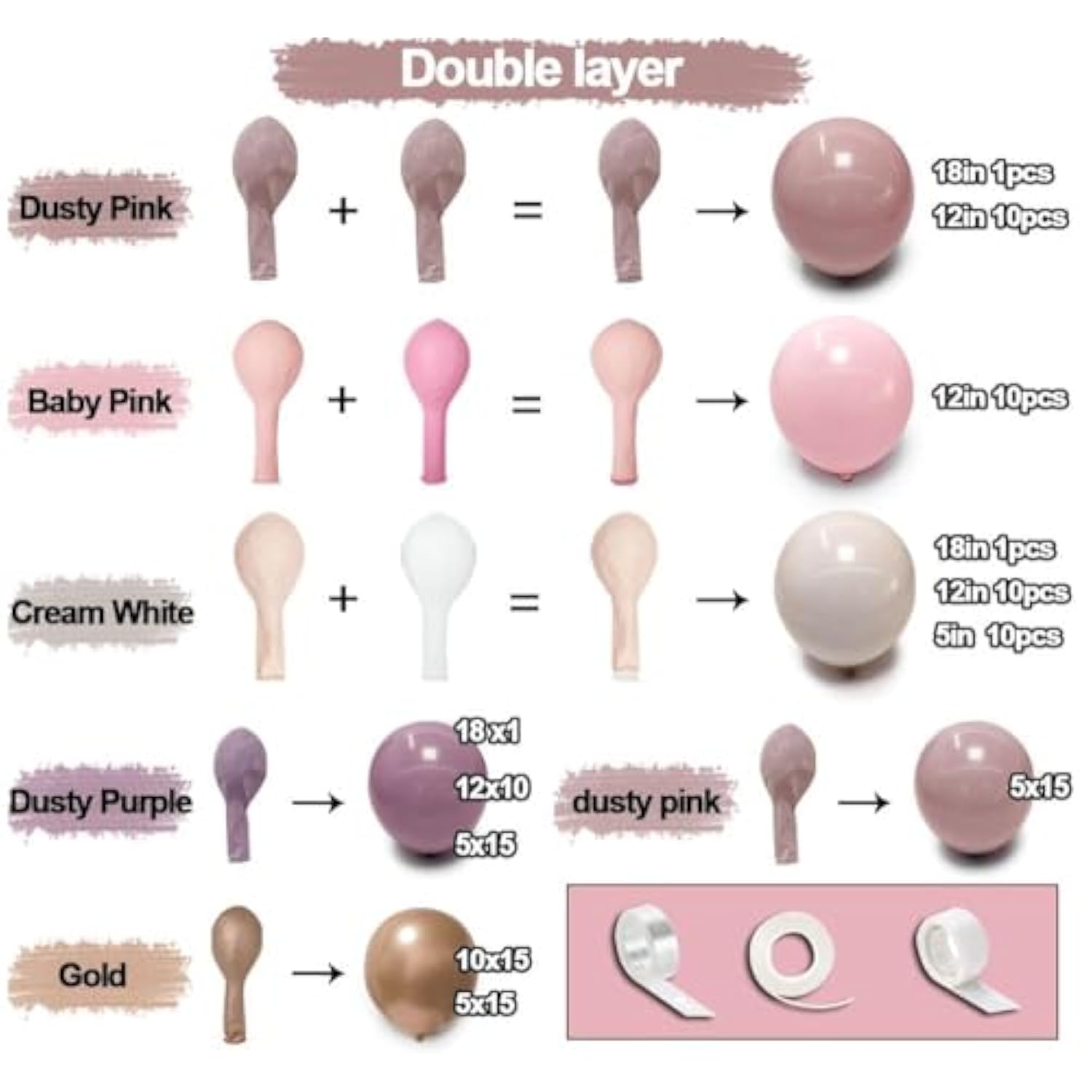 Dusty Purple Balloon Garland - Boho Lavender & Gold Arch Kit