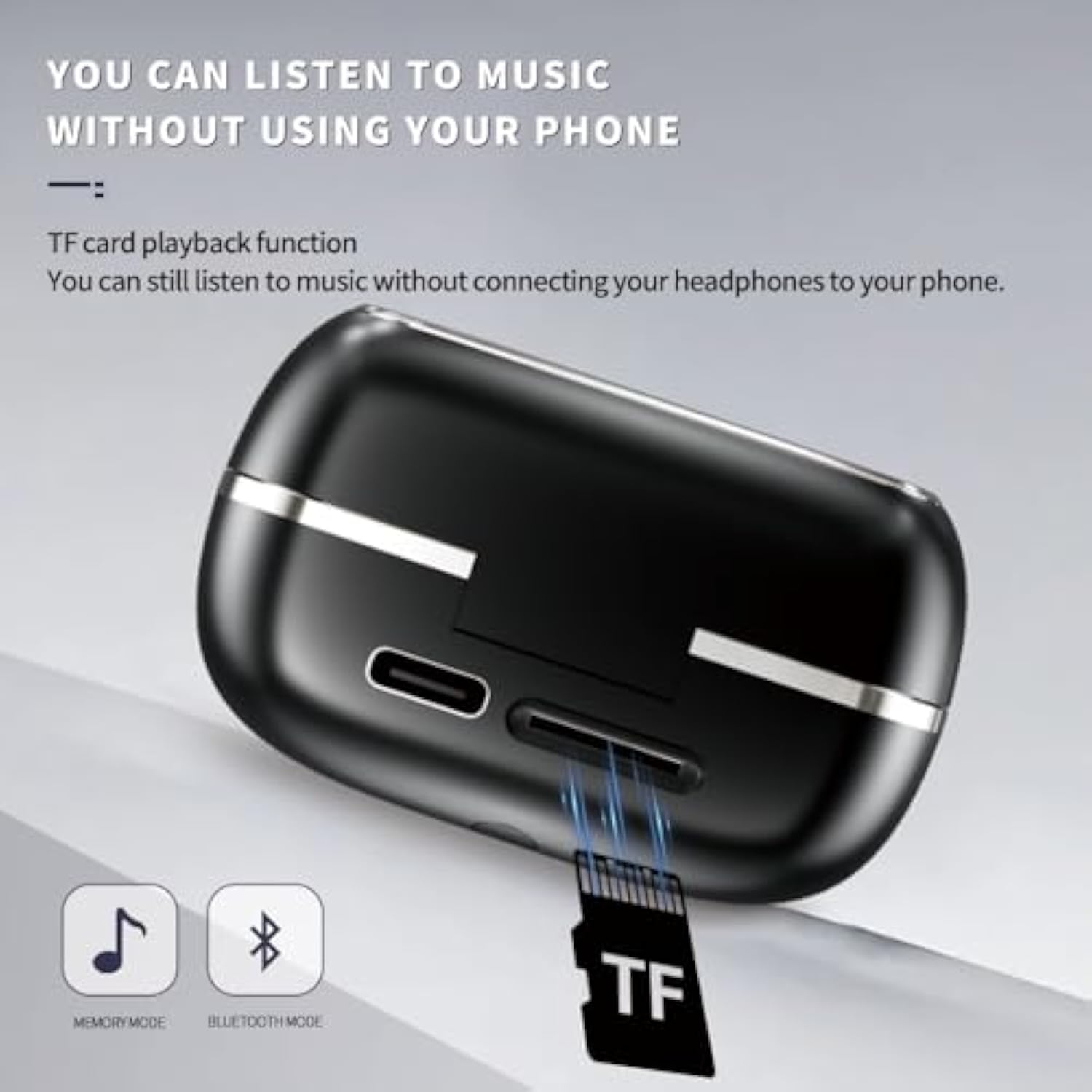 Touch Screen Ear Clips Headphones Bluetooth 5.4, Open Ear Earbuds Wlreless With 25H Playtime, Tf Card Clip On Bluetooth Earphones With Full-Color Display (Black)