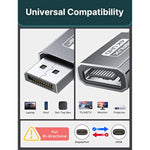 4K To Hdmi Adapter 2-Pack, Dp Pc To Hdmi Monitor Converter Video Uhd 2K@120Hz,4K@30 Dp To Hdtv Male To Female Uni-Directional Adapter Compatible For Dell, Lenovo, Hp,Gpu, Amd -Grey