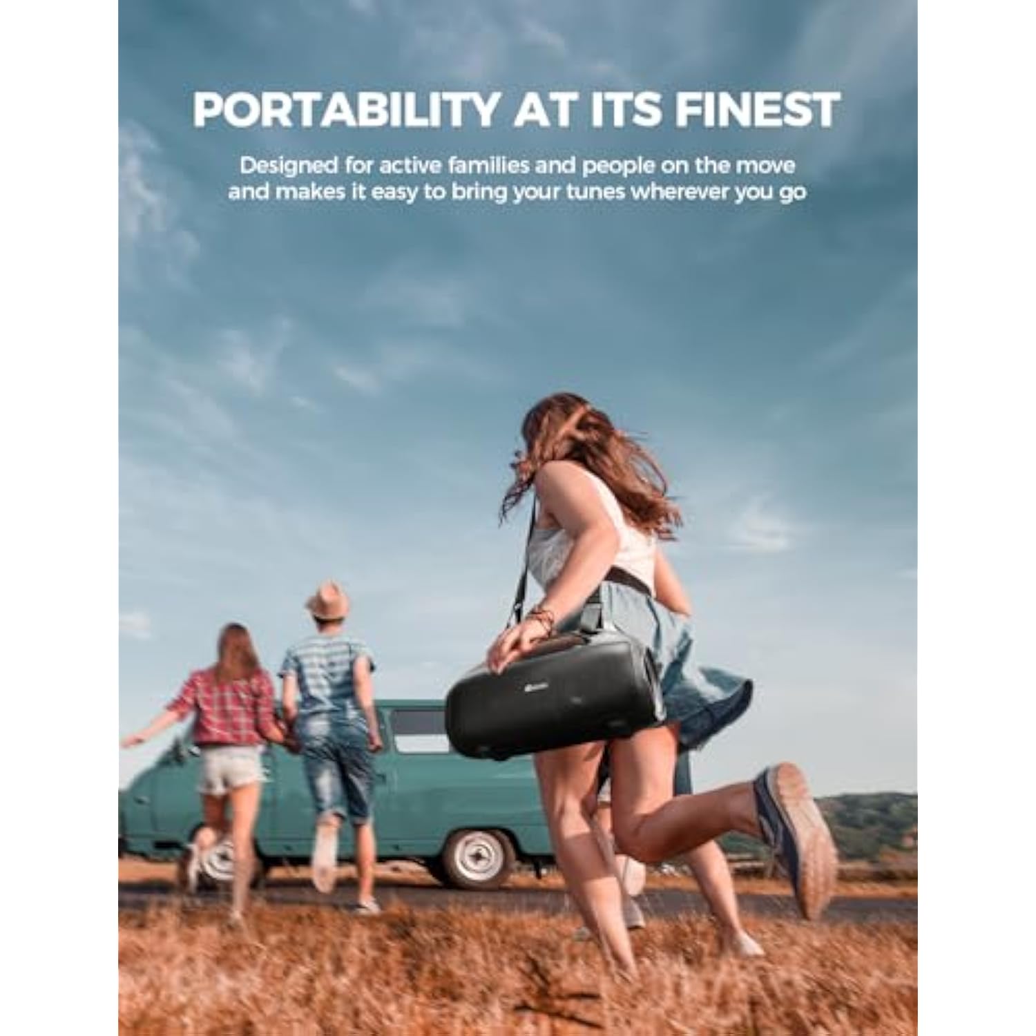 Portable Bluetooth Speaker,100W Powerful Sound With Ex-Bass, Ipx7 Waterproof,30H Playtime, Bluetooth 5.3&Tws, Big Subwoofer Speaker With Carrying Strap For Party, Pool, Camping, Backyard