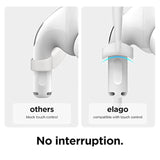 elago Ear Hooks Designed for AirPods Pro 3 & Pro 2 & Pro, 4 & 3 & 2 & 1, Earbuds Accessories, Anti-Slip, Ergonomic Design, Comfortable Fit (White) [US Patent Registered]