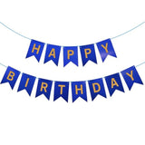 Blue Birthday Bunting Banner,Letters Birthday Banner Party Supplies