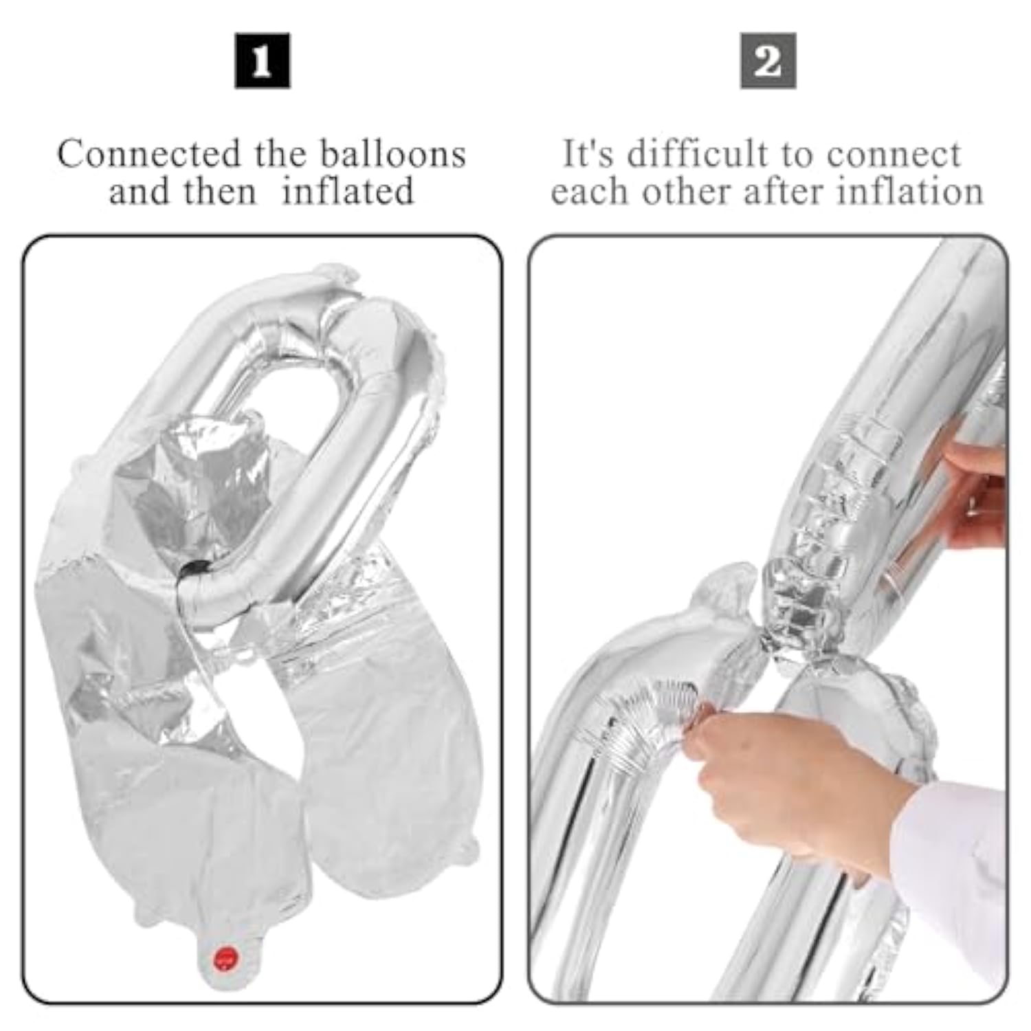 24pcs Giant Silver Chain Balloons 16" for 80s/90s & Hip Hop Parties