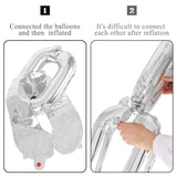 24pcs Giant Silver Chain Balloons 16" for 80s/90s & Hip Hop Parties