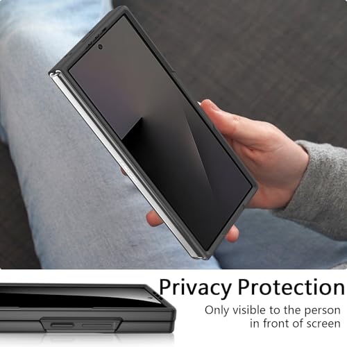 For Samsung Z Fold 7 Privacy Case,Galaxy Fold 7 Full Body Cover Built-In Anti Peeping Screen Protector,Hard Pc Ultra-Thin Shockproof Protective Phone Cases For Samsung Galaxy Z Fold7,Black