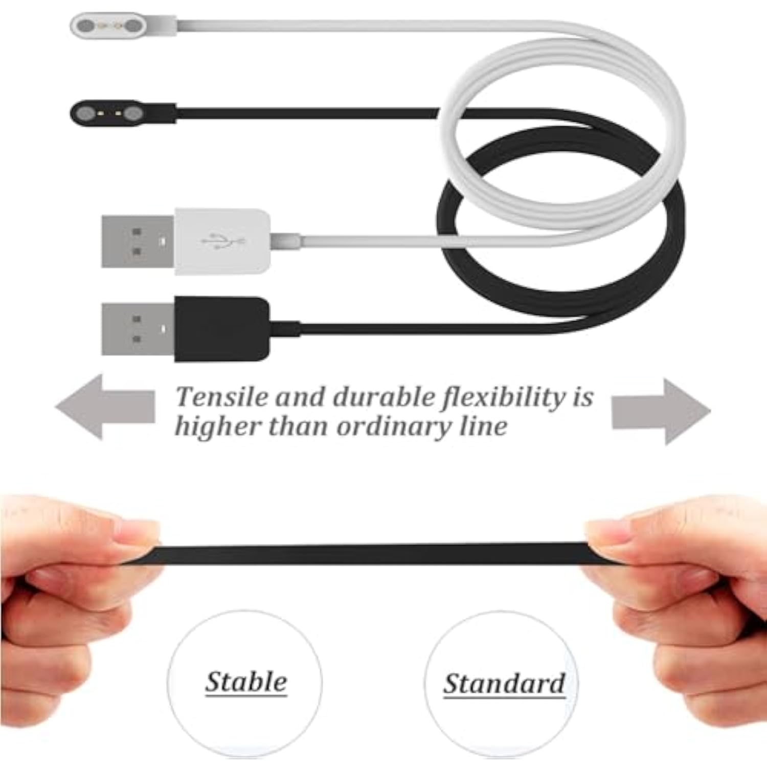 Usb Charger Compatible With Kospet Tank M1/M1 Pro/T1/T1 Pro/Magic 3/Magic 4/Rock/Raptor, Amaztim C20/C20 Pro,60Cm Replacement Usb Charger Charging Clip Cable Base Data Sync