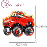 Monster Truck Birthday Party Decorations, Red Truck Balloons,Checkered Balloons For Kids Monster Truck Theme Birthday/Babyshower Party Decoration