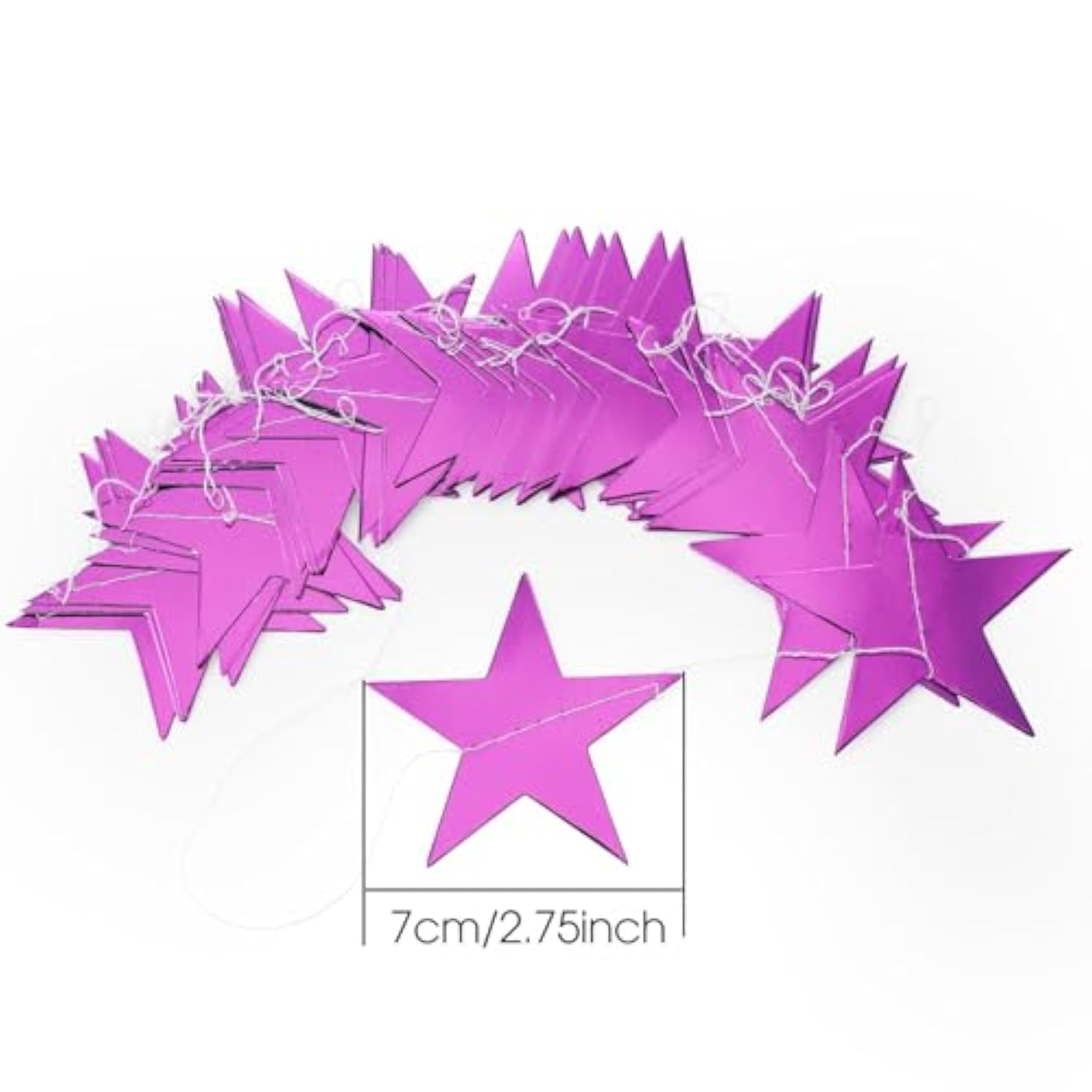 130 Feet Glitter Star Garland Banner Decoration Hanging Star Decoration Gold Black Party Decorations For 2025 Christmas New Year Festival Wedding Birthday Party Decor (Gold And Purple)
