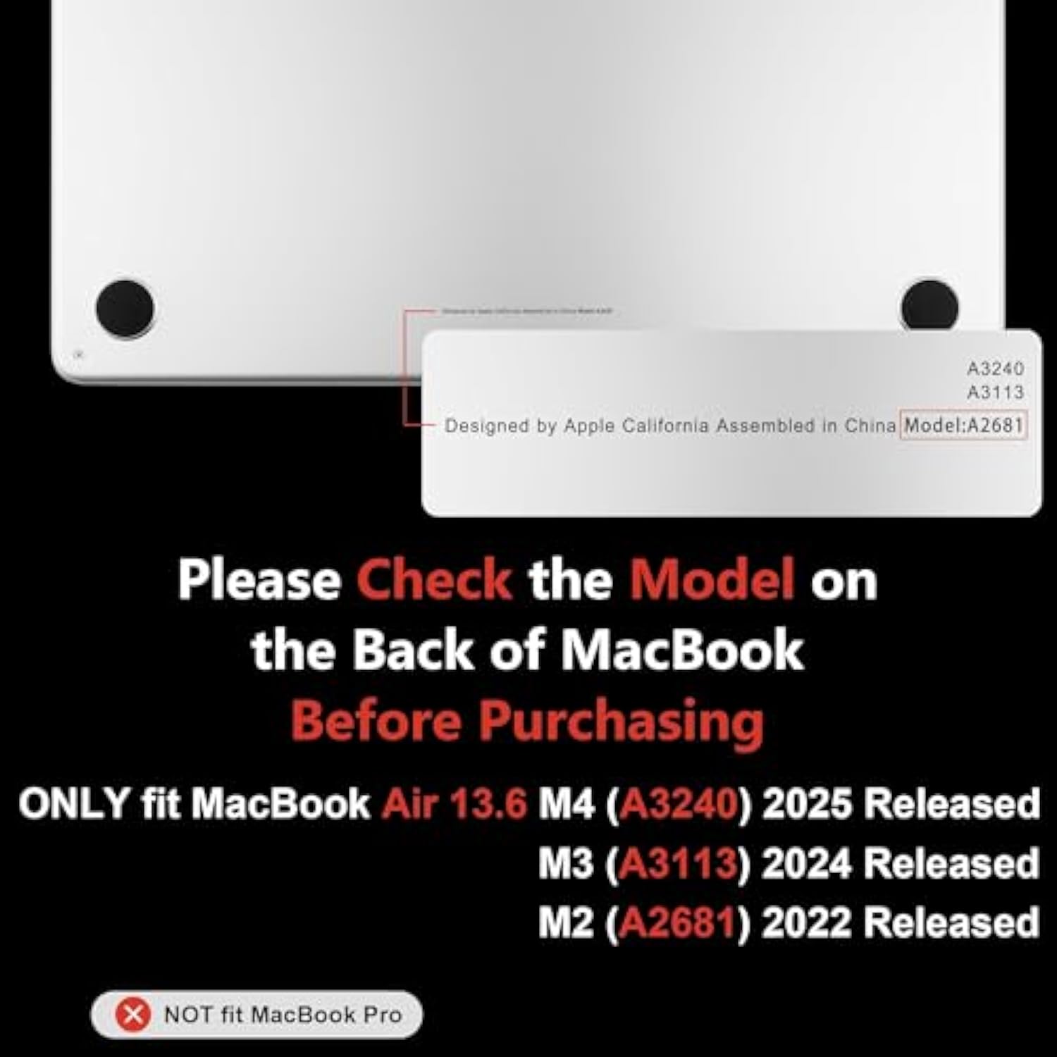 Case For M4/M3/M2 Macbook Air 13.6 Inch 2025 2024 2022(Fit Model A3240/A3113/A2681), Clear Case For Macbook Air 13”, Laptop Hard Shell With Keyboard & Camera Cover, Matte Orange