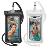 Ipx8 Floating Waterproof Phone Pouch 2 Pack-Up To 8.0"?Floating Phone Case For Iphone Andriod, Dry Bags For Vacation Beach Pool Kayak Cruise Travel Essentials (Black White 2 Pack)