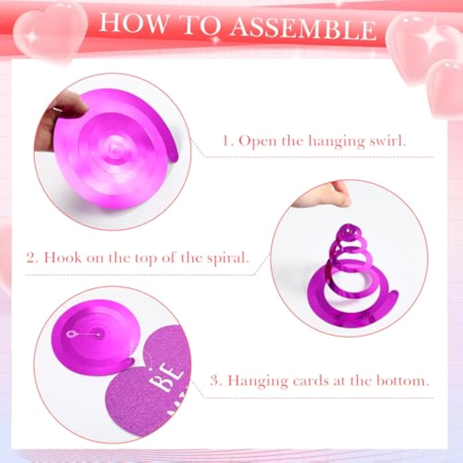 30 Pcs Hanging Swirl Decorations Party Hanging Ornaments For Birthday Baby Shower Party Supplies Decor(Valentine)