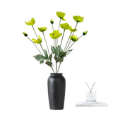 Poppies Flowers Artificial,Ranunculus Artificial Flowers,Silk Flowers With Stems,Faux Flower Stems For Wedding,Party,Garden Outdoor Indoor Decor Flower Arrangements For Table (3, Green)