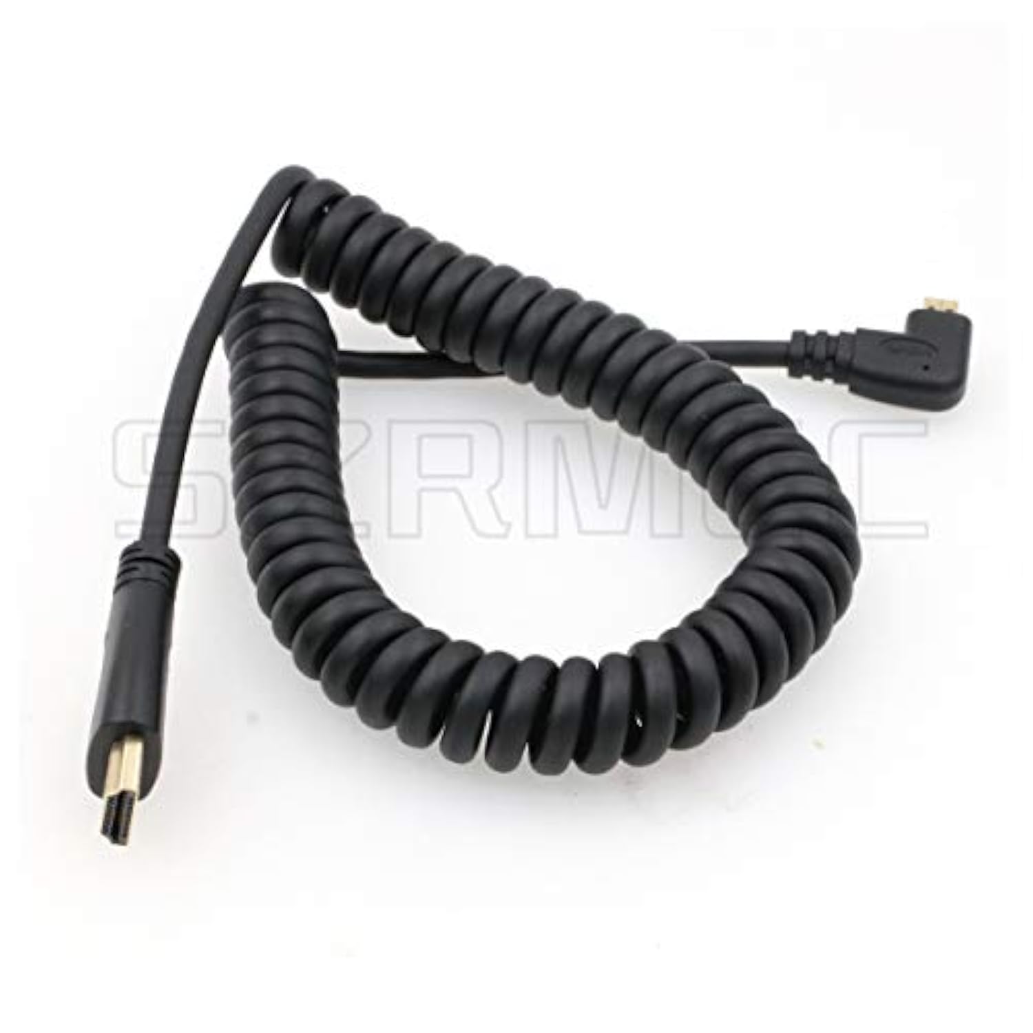 Left Angled Micro Hdmi To Hdmi High Speed Coiled Cable For Tablet Canon Sony D