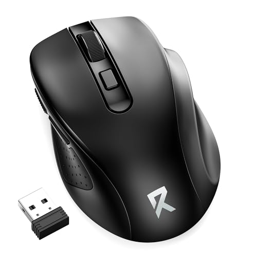 Wireless Mouse Bt5.0/3.0 & 2.4G, 6 Buttons, 5 Level 4000Dpi Bluetooth Mouse, 18 Months Battery, Portable Optical Computer Mice For Laptop, Pc, Chromebook, Windows, Mac-Black