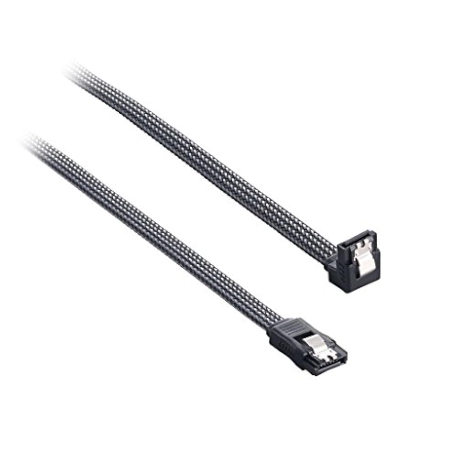 CableMod ModMesh Sleeved Right Angle SATA 3 Cable (Carbon, 60cm)