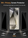 for  Galaxy S24 Ultra Case with Card Holder (4 Cards), Built-in 2X Privacy Screen Protector & Slide Camera Cover & Kickstand, Rugged &