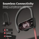 Wireless Bluetooth 5.3 Wireless Headphones with 16Hrs Long Playtime Stereo IPX7 Waterproof in-Ear Earphones, Noise Cancelling Headphones for Running,