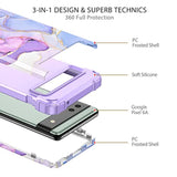 Google Pixel 6A Plastic+Silicone Rubber Hybrid 3 in 1 Drop Protective Case