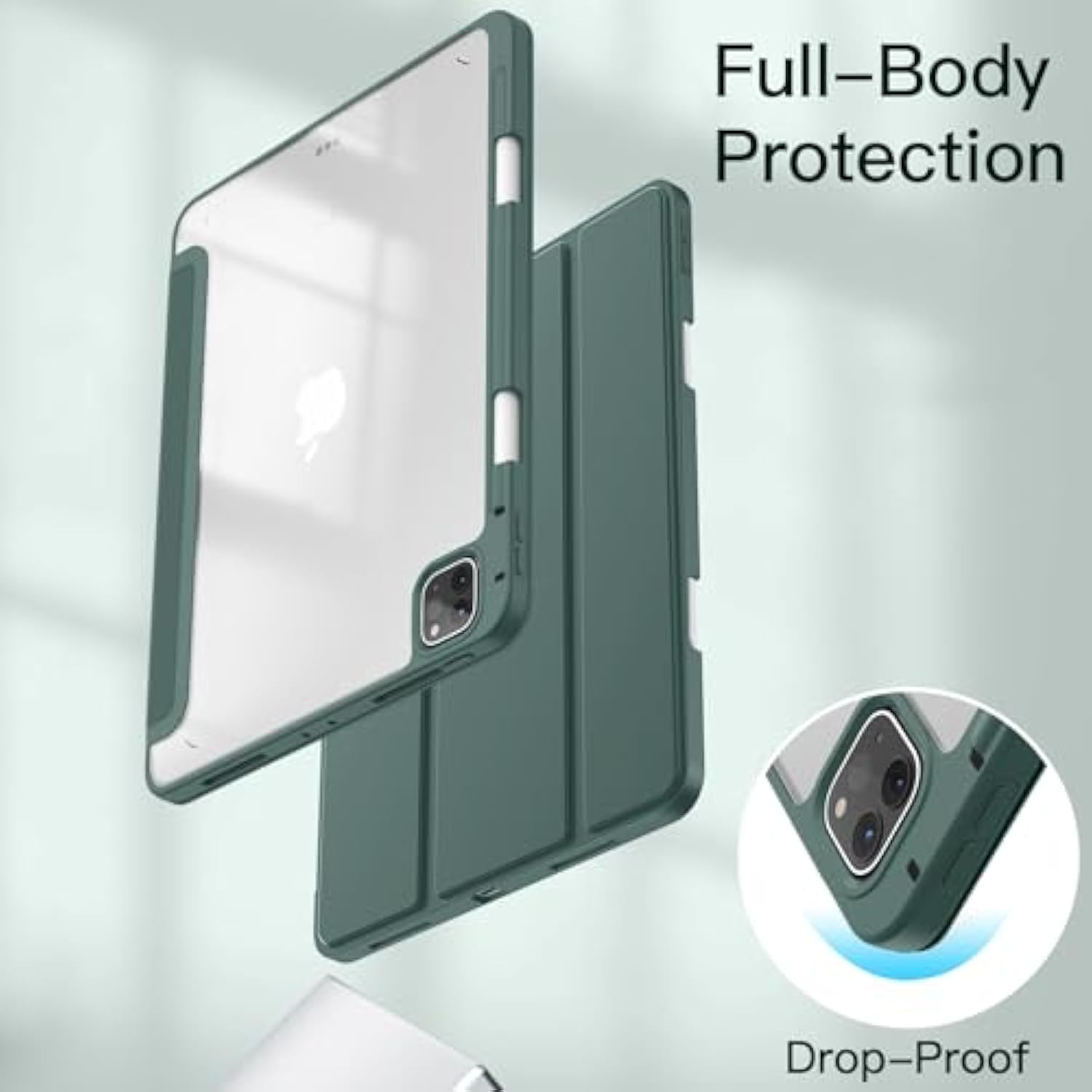 JETech Case for iPad Pro 11 Inch (2022/2021/2020/2018) with Pencil Holder, Cle