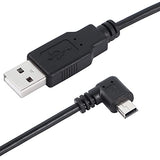 Dash Cam Power Cord, 9.8Ft 90 Degree Mini Usb Cable, Angle Mini Usb B Male To Usb A 2.0 Male Data Sync And Charging Cable For Garmin Nuvi Gps,Canon,Dash Cam (3M, Black Left Angle)