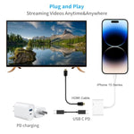 Usb C To Hdmi Adapter For 15/16, Usbc To Hdmi Adapter For To Tv, 100W Fast Charging & 4K@60Hz, Compatible With 15, 16, Macbook Pro, Ipad Pro