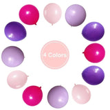 100Pcs Pink And Purple Balloons 12 Inch With Ribbon For Girls Women Birthday Wedding Party Decorations