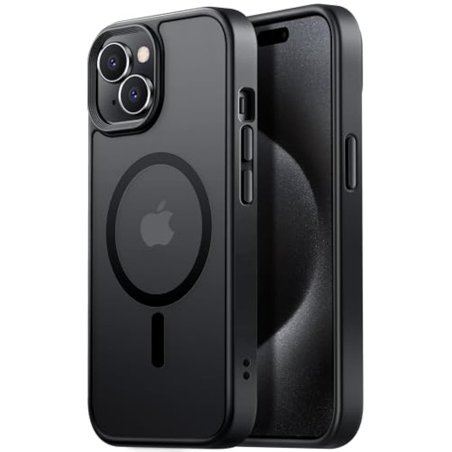 Magnetic For 15 Case Drop Resistant Matte Skin Feeling Back Cover Shockproof Slim Fit For 15 Phone Case?Matte Black