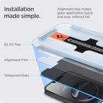 Spigen Tempered Glass Screen Protector [GlasTR EZ FIT - Privacy] Designed for iPhone 16e / iPhone 14 / iPhone 13 Pro/iPhone 13