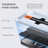 Spigen Tempered Glass Screen Protector [GlasTR EZ FIT - Privacy] Designed for iPhone 16e / iPhone 14 / iPhone 13 Pro/iPhone 13