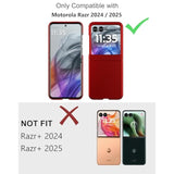 Case For Motorola Razr 2024/2025 - With Built-In Cover Screen Protector, Thin Hard Matte Polycarbonate Cover Phone Case For Moto Razr 2024/2025 - Red+Glass