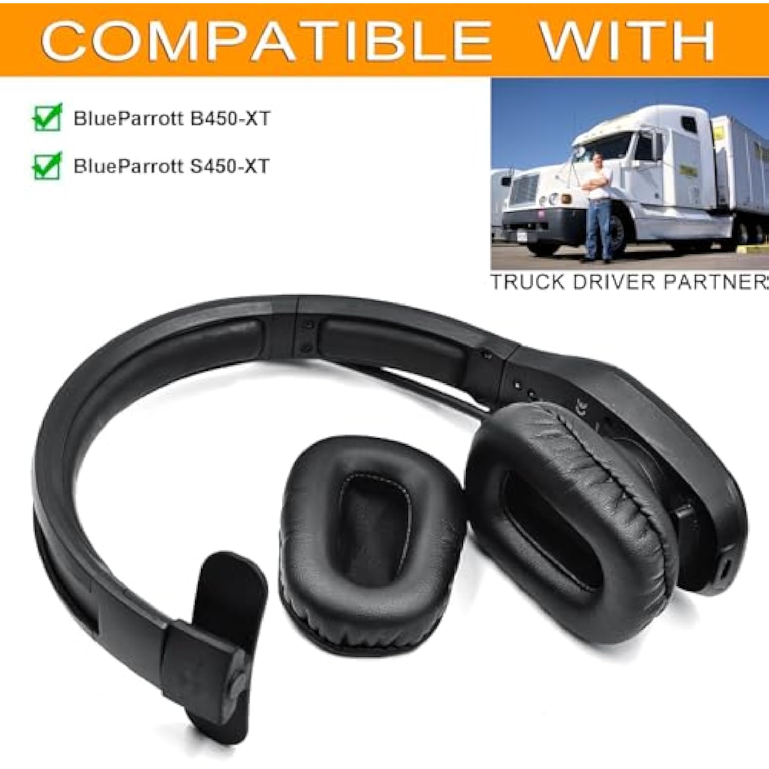 B450-Xt Mod Kit Ear Pads + Mic Foam - Replacement Ear Cushions Cups Cover Compatible With Vxi Blueparrott B450-Xt B450Xt S450-Xt Headset?Ear Pads With Designed For Truck Drivers