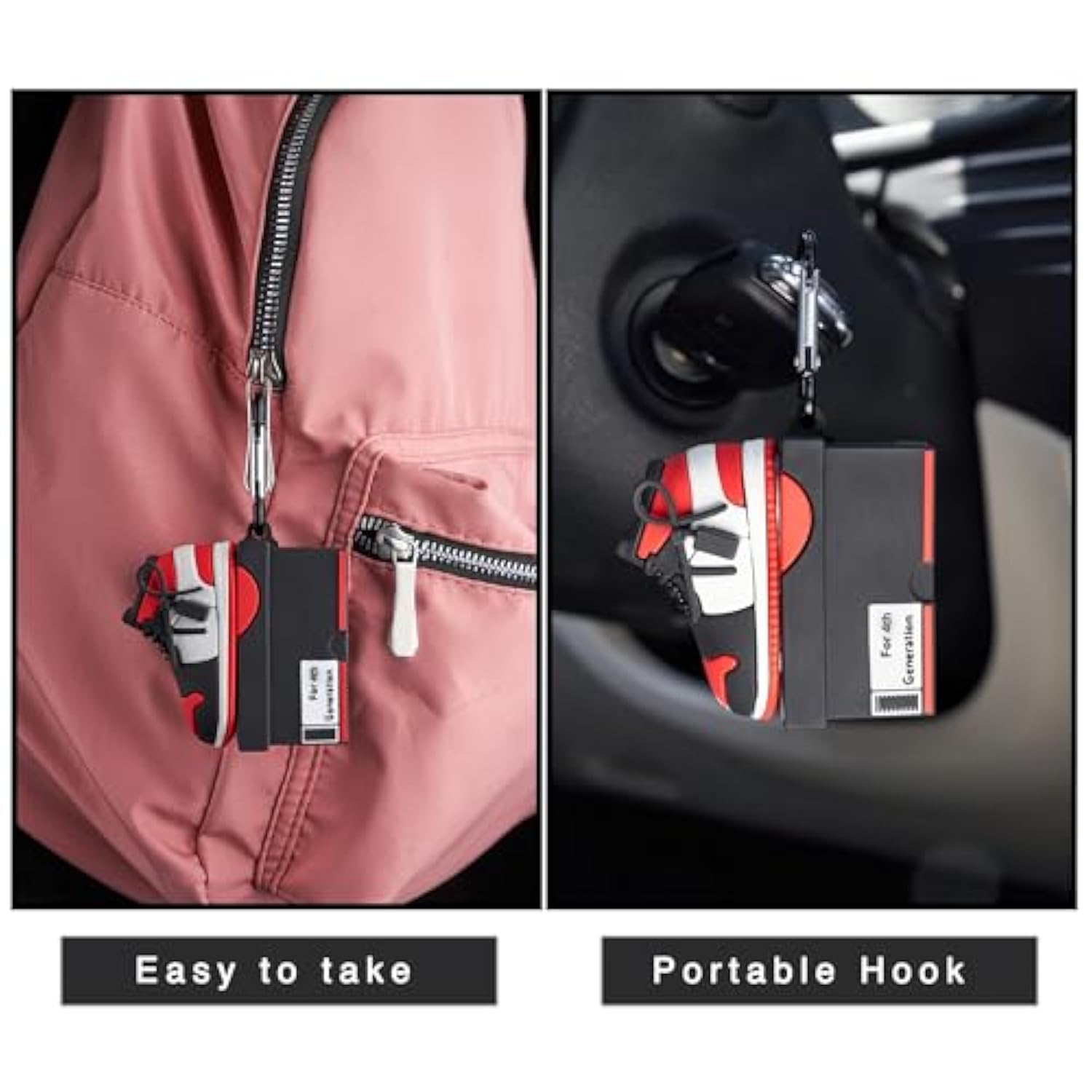 Airpods 4Th Generation Shoes Case Cover With Keychain, Cute 3D Shoes Box Case Compatible With Airpods 4, Scratch-Proof