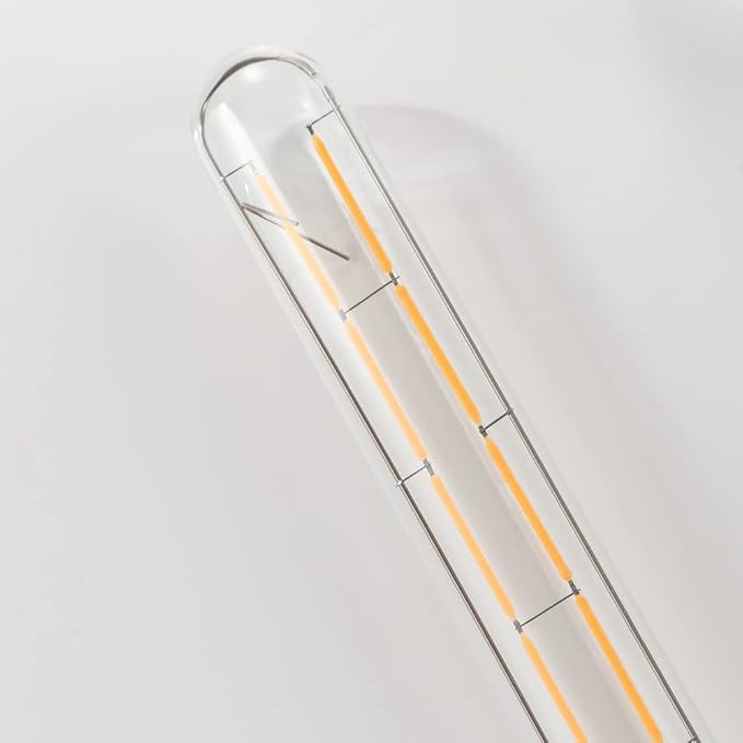 4 Pack 8.9 Inch E26 Tubular LED Bulbs 8W Dimmable T10 Vintage Edison Filament Warm White 2700K