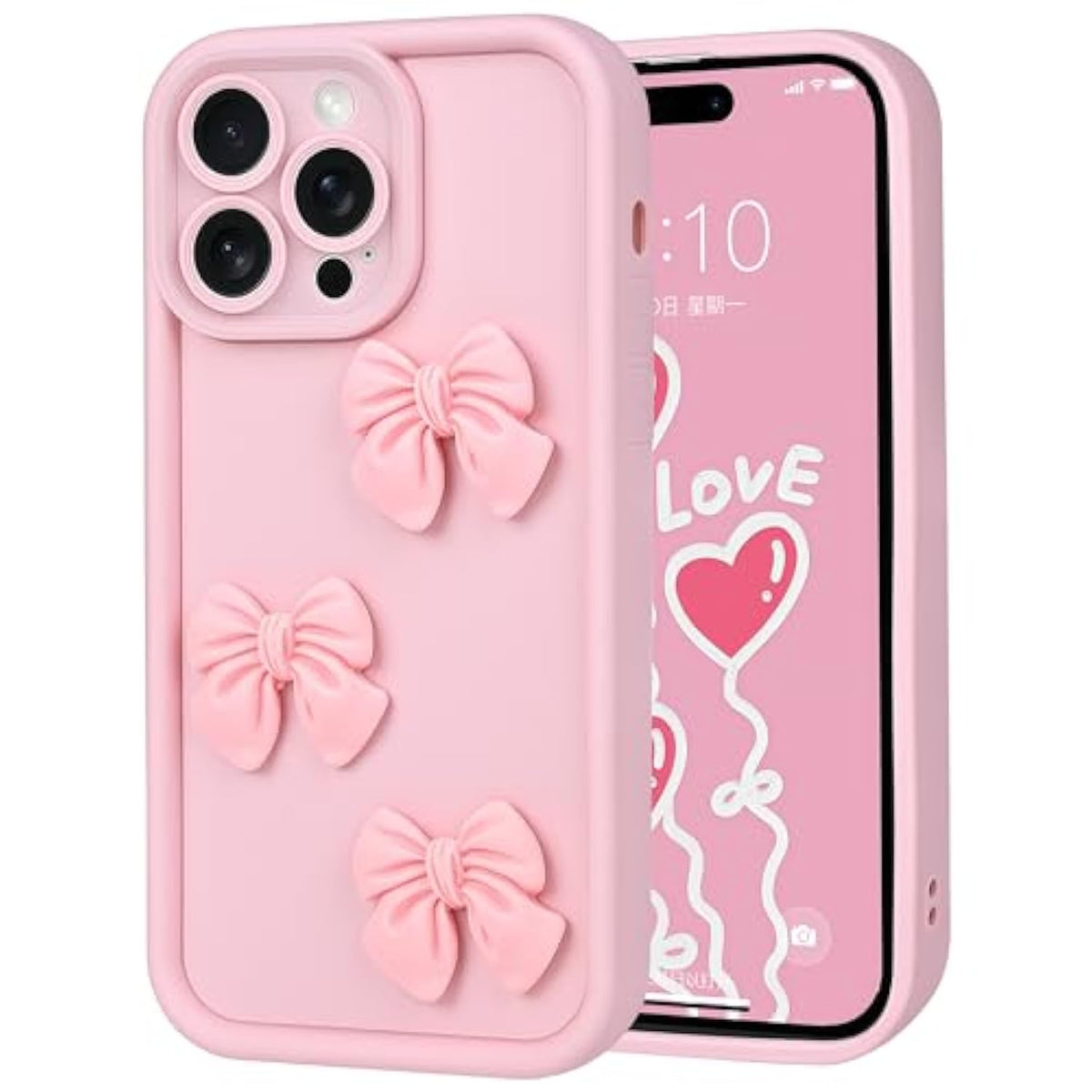 Cute Cases For Iphone 11 Pro Max, Pink 3D Bowknot Design Soft Shockproof Protective Phone Cover For Girls Women