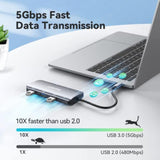 Usb C Hub Multiport Adapter, 7 In 1 Usb-C Hub For Macbook Pro/Air, With 4K 60H