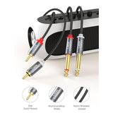 Cablecreation Rca To 1/4 Cable, Dual 1/4 Inch Ts To Dual Rca Stereo Audio Interconnect Cable, Gold Plated Copper Shell 2X 6.35Mm 1/4 Inch Male Ts To 2 Rca Male Cable, 6Ft