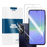 Galaxy A36 Hd Clear Tempered Glass Screen Protector + Camera Lens Protectors, [2+2 Pack] [3D Glass] [Anti-Glare] [Bubble-Free] Screen Protector Glass For Samsung Galaxy A36
