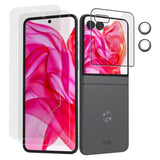 For Motorola Razr Plus Ultra 2025/ Razr Plus 2024 Screen Protector, 2 Pack Soft Tpu Screen Protector + 1 Pack Front Screen Protector + 2 Pcs Metal Camera Lens Protector, Anti-Scratch, Case Friendly