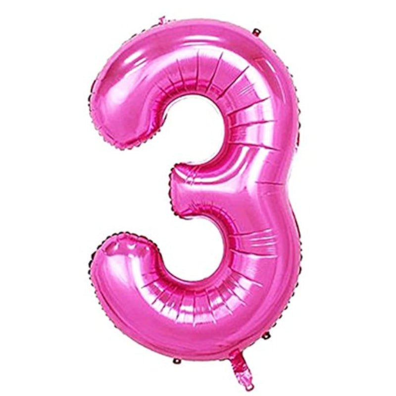 2 Pcs 42 Inch Pink Number 3 Foil Balloons By ,Number Balloons For Pink