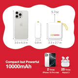 Haribo Mini Power Bank 10000Mah, 22.5W Fast Charging, Built-In Cable, Compact Size, 5V 3A, Gummy Bear Style Portable Charger For Iphone 15 16, Samsung Galaxy, Motorola