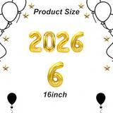 Gold 2026 Number Balloons for New Year, Graduation, and Party Decor