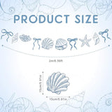 2 Pack Blue Bow Starfish And Seashell Garland 6.56 Ft Ocean Coastal Nautical Beach Party Under The Sea Paper Bow Hanging Banner For Summer Birthday Wedding Bachelorette Mermaid Baby Shower