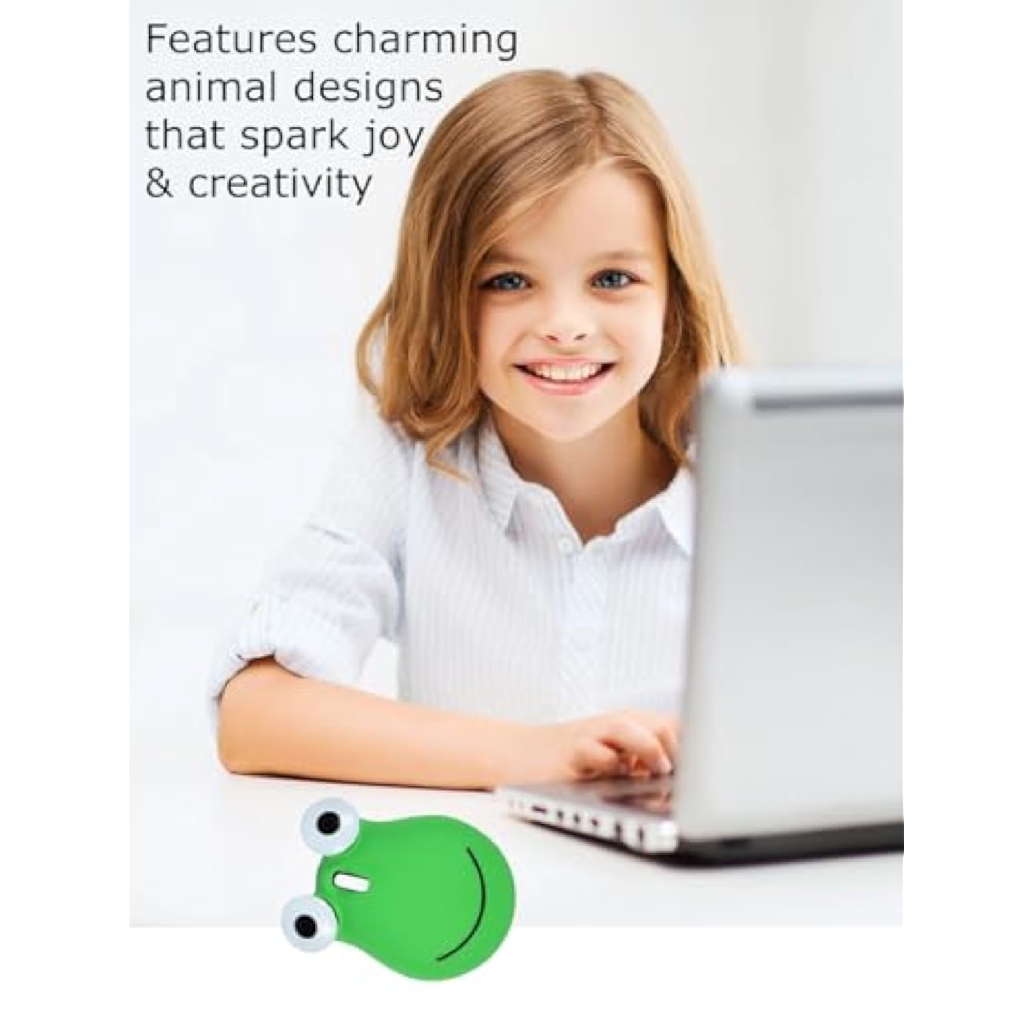 Wireless Mouse Cute Bluetooth Animal Green Frog Silent Small Middle Hands Ergonomic Portable Quiet Travel Lightweight Usb Optical Cordless Mice For Pc Laptop Computer Mac Kids Girl Boy Women Men Gift