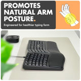 Ergonomic Keyboard Wired With Wrist Rest - Type Comfortably Longer - Usb Wired