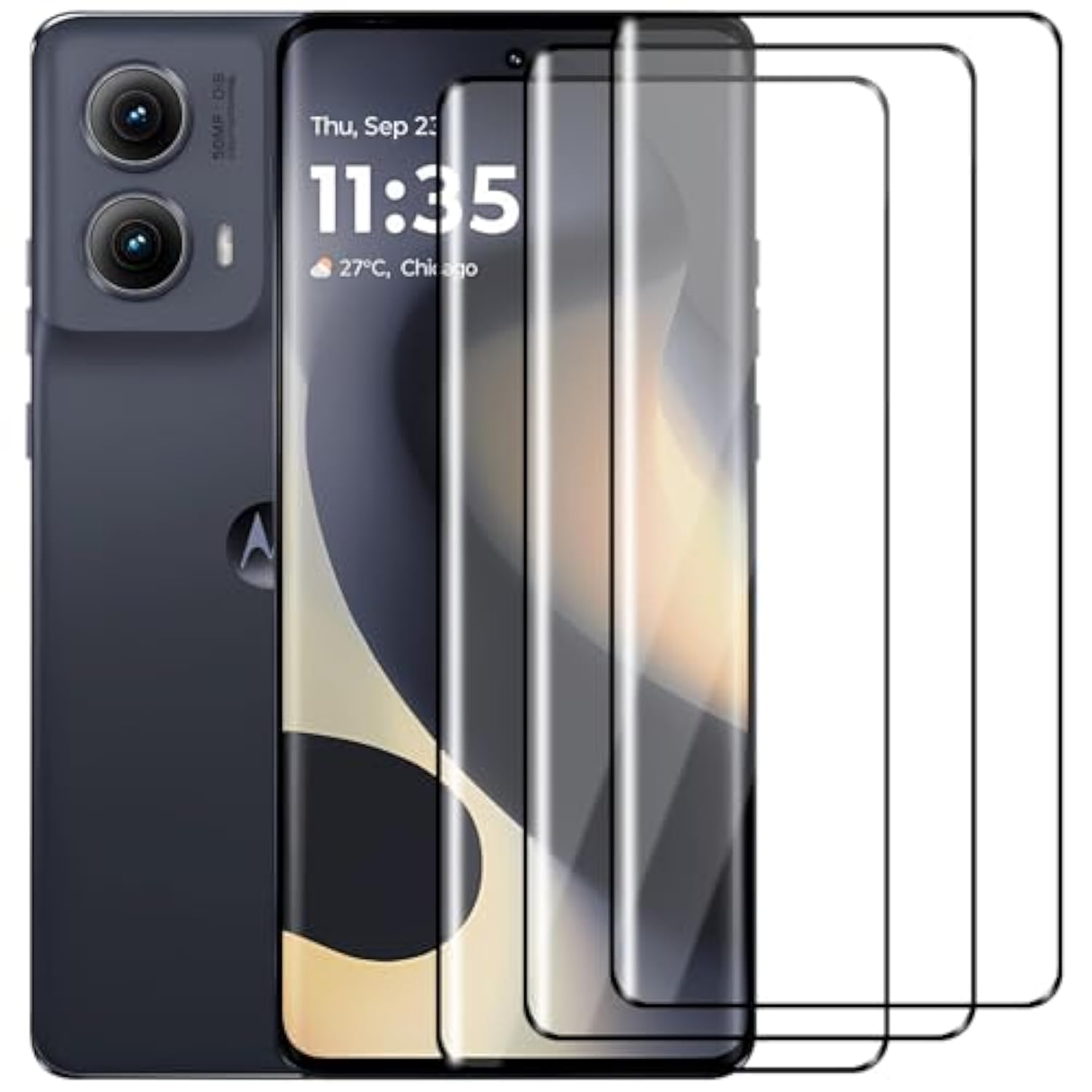 (3 Pack) For Motorola Edge 2024 Screen Protector?Hd-Clear Tempered Glass Screen Protector [3D Touch][Bubble-Free][Anti-Scratch] Screen Protector Glass For Motorola Edge 2024/2023