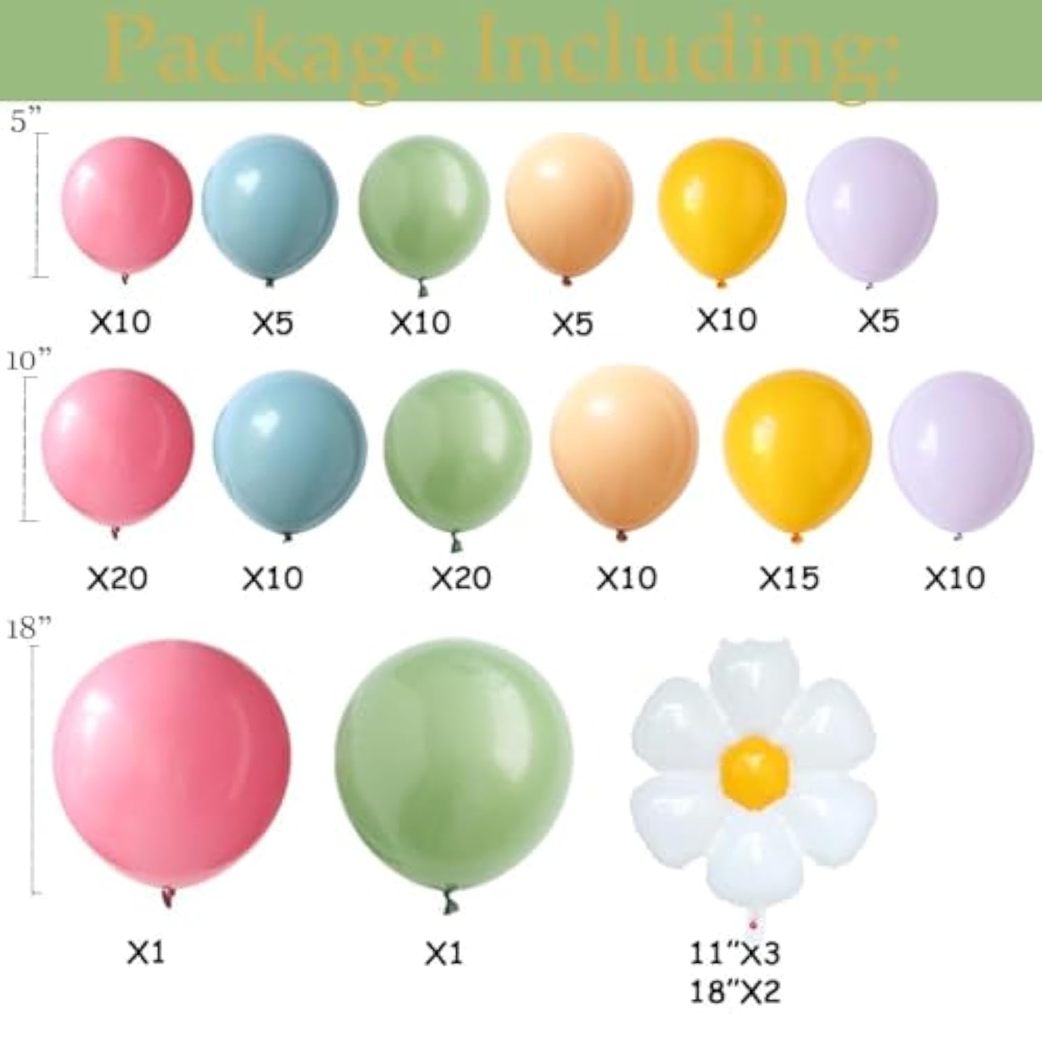 Daisy Balloon Arch Kit: Pink, Green & Yellow Wildflower Party Decor