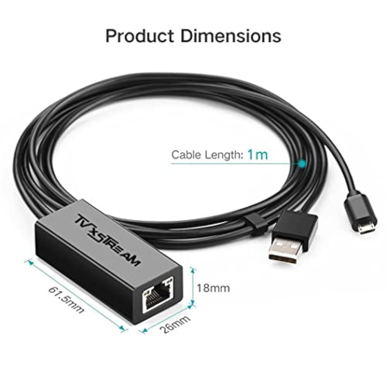 Usb Ethernet Adapter (Grey) For Firesticks (Gen 2 And 4K Versions) Chromecast