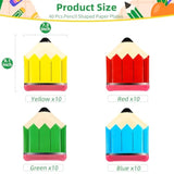 40 Pcs Pencil Shaped Paper Plates – 9 Inch 4 Colors Disposable Plates For Back To School, First Day Of School, Teacher Appreciation, Kids Birthday, Kindergarten Graduation Classroom Party Supplies